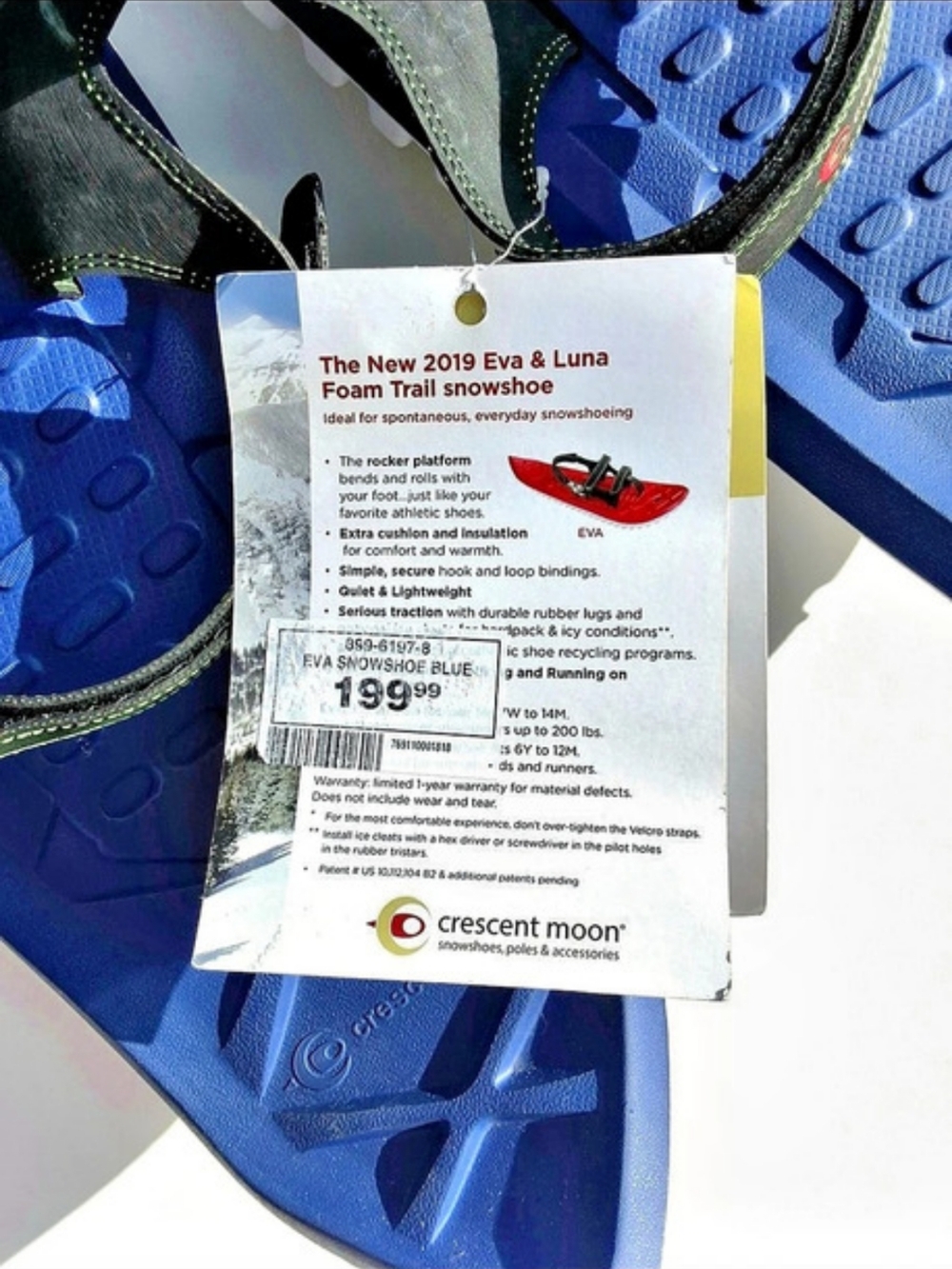 Crescent Moon EVA Foam Snowshoes - Blue/Green (NWT) - Picture 4 of 4